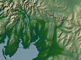 South Lakeland, England - Great Britain. Physical. No legend