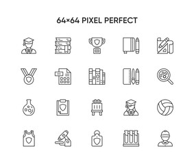 Simple Set of Academic Related Vector Line Icons. School Icon