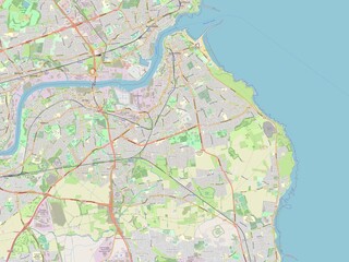South Tyneside, England - Great Britain. OSM. No legend