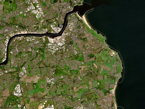 South Tyneside, England - Great Britain. Low-res satellite. No legend