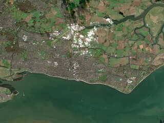Southend-on-Sea, England - Great Britain. Low-res satellite. No legend