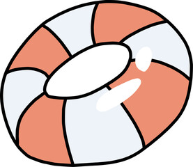 シンプルな浮き輪のカラーイラスト