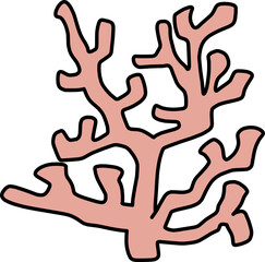 シンプルな珊瑚のカラーイラスト
