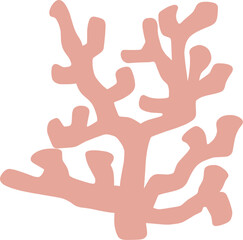 Obraz premium シンプルな珊瑚の主線なしカラーイラスト