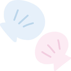 Obraz premium シンプルな貝殻の主線なしカラーイラスト2点セット