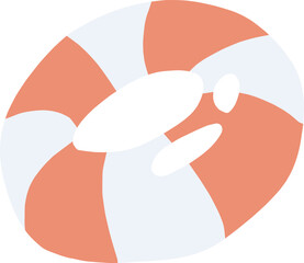 シンプルな浮き輪の主線なしカラーイラスト