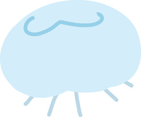 シンプルなクラゲの主線なしカラーイラスト