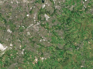 Stockport, England - Great Britain. Low-res satellite. No legend