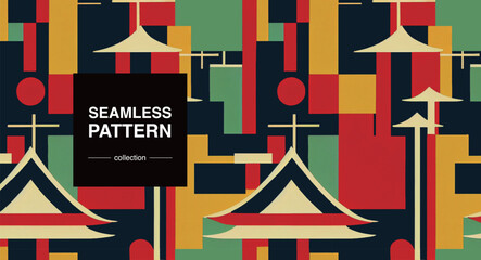 abstract Japanese style seamless pattern vector package and background design wallpaper pattern