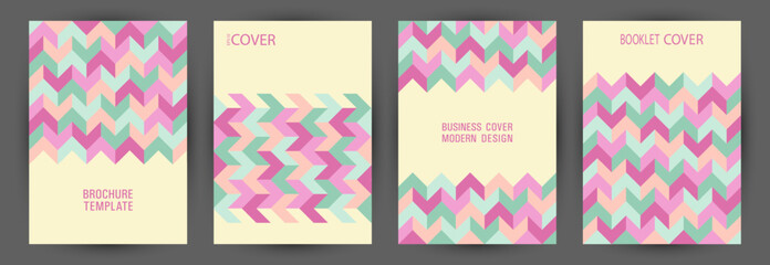 Office brand book front page mokup set graphic design. Suprematism style retro folder template set