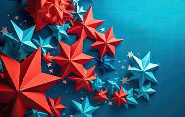 Obraz premium Star shape decoration with 4th July theme.