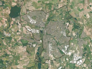 Tamworth, England - Great Britain. High-res satellite. No legend