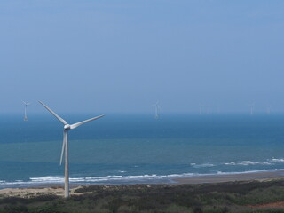 wind turbine on the beach