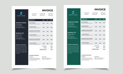 Creative invoice template vector design, Minimal invoice template, Quotation template design with vector
