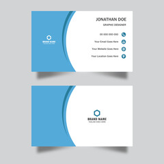 simple blue business card design and modern visiting card.