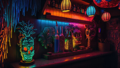 Vibrant Tiki Bar - Ai generative