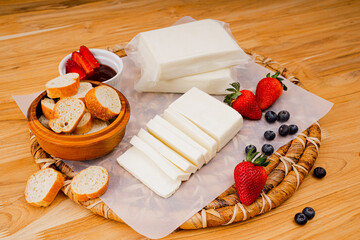 Healthy soft cheese for sharing with lifestyle background, for daily enjoyment