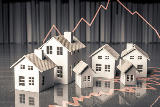 Crisis In Real Estate And Property Market. Falling Property Prices. Impact Of Inflation And Recession On Housing Costs. Created With Generative AI