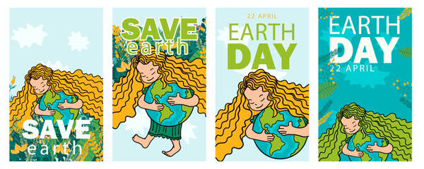 illustration save the earth, protect nature and the environment. save the environment. vector template for card, poster, banner, flyer.	
