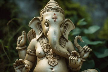 Fototapeta premium Generative AI. Lord Ganesha, the celebration of Ganesh.