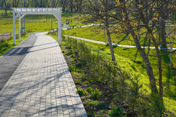 Spring view of Micalaca Park in Arad, Romania, Europe    