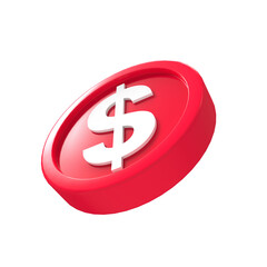 3d illustration dollar coin icon money 3d render	