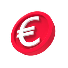 3d illustration euro coin icon money 3d render