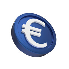 3d illustration euro coin icon money 3d render