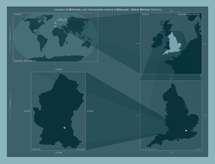 Watford, England - Great Britain. Described location diagram