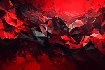 Abstract Background Polygon Shape Red And Black Inked. Created by Generative AI