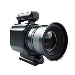 3D Icon Of Video Camera With Black Body And Silver. On An Isolated Transparent Background, Png. Generative AI
