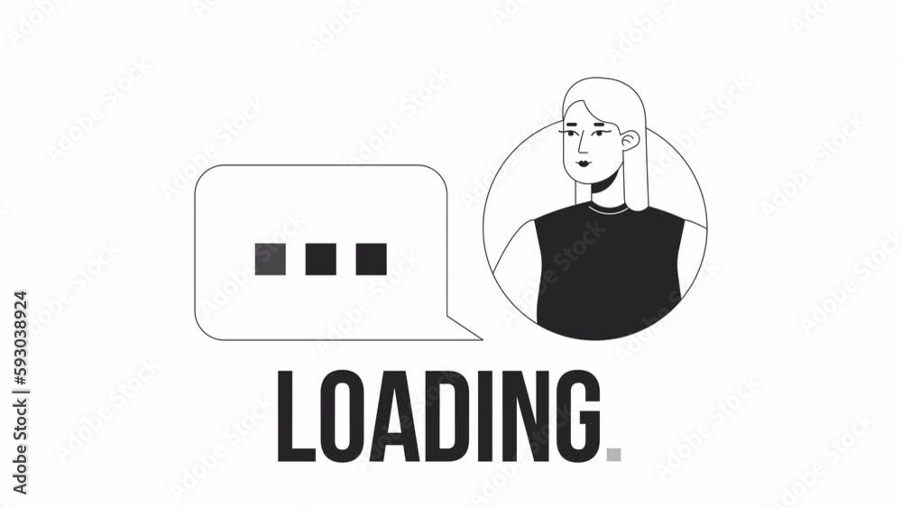 Fototapete live chat bw loader animation. instant messaging app, platform. flash message 4k video footage. isol