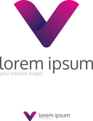 Letter V Logo Modern Technology
