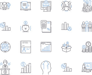 Social innovation outline icons collection. Social, Innovation, Entrepreneurship, Community, Change, Technology, Problem vector and illustration concept set. Solution, Impact, Society linear signs