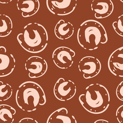 Abstract paint dab circle vector seamless pattern background. Textured earthy painterly circular swirls. Texture design. Repeat for sport, summer, fall.
