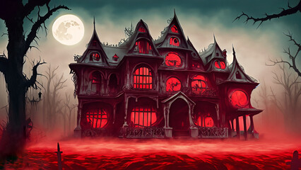 this house is haunted!
"Dark Red" color backgrounds with fantasy theme