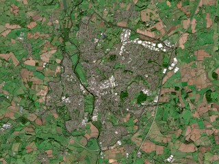 Worcester, England - Great Britain. Low-res satellite. No legend