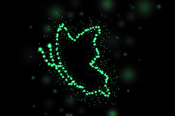 Realistic Colorful bokeh sparkle light effects on black background	
