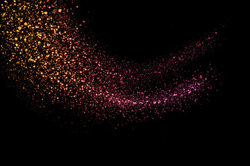 Realistic Colorful bokeh sparkle light effects on black background	
