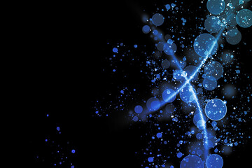 Realistic Colorful bokeh sparkle light effects on black background	
