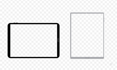 Vector of Simple tablet mockup with blank checkered transparent screen