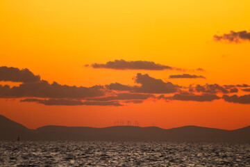 sunset over the sea