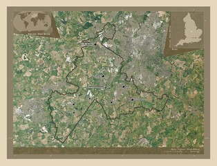 Blaby, England - Great Britain. High-res satellite. Labelled points of cities