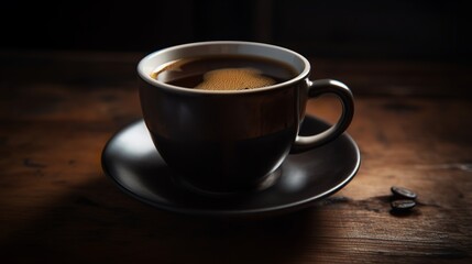 Fototapeta premium Elegant Americano in Minimalist Cafe Setting - AI Generated