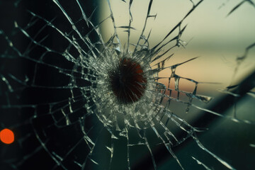 Ultra-Realistic Broken Glass and Bullet Hole Image