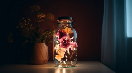 Colorful Plants in Glass with Lighting for DIY Decoration