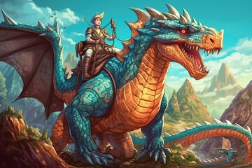 Fototapeta premium Fantasy creature. cartoon color story. sketch art for artist creativity and inspiration. generative AI 
