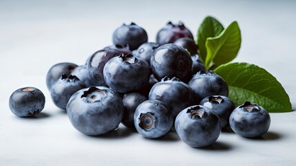 Fototapeta premium Ripe blueberries on a white background