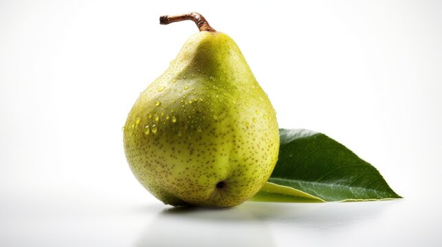 Ripe pear on a white background