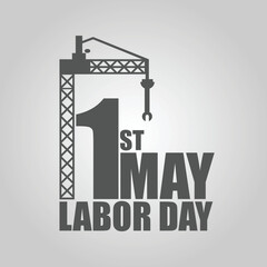 Happy Labour Day. Worker with gray background illustration for poster, banner, business, backdrop. vector illustration design. International Labor Day. Labour day. May 1st.